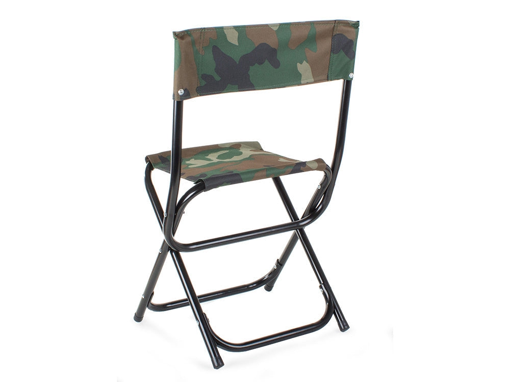 Hopfällbar fiskestol/campingstol med ryggstöd camouflage 64 cm