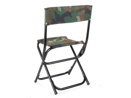 Hopfällbar fiskestol/campingstol med ryggstöd camouflage 64 cm