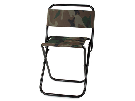 Hopfällbar fiskestol med ryggstöd camouflage, metallram 59 cm