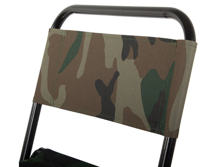 Hopfällbar fiskestol med ryggstöd camouflage, metallram 59 cm