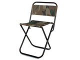 Hopfällbar fiskestol med ryggstöd camouflage, metallram 59 cm