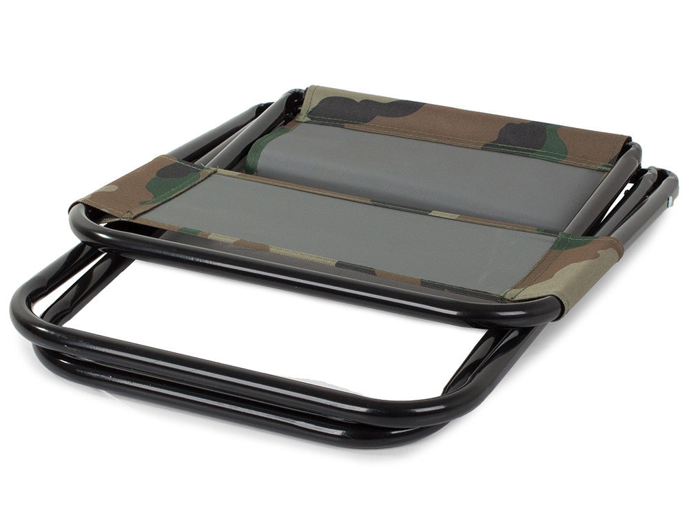Hopfällbar fiskestol med ryggstöd camouflage, metallram 59 cm