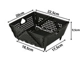 Hopfällbar fruktkorg/durkslag plast med löstagbar insats 22,5x20 cm