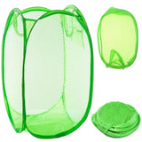 Hopfällbar förvaringskorg i mesh 40 L grön 47x26x26 cm