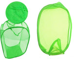 Hopfällbar förvaringskorg i mesh 40 L grön 47x26x26 cm