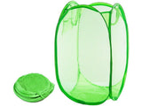 Hopfällbar förvaringskorg i mesh 40 L grön 47x26x26 cm