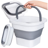 Hopfällbar hink 5 L silikon/plast med handtag blandade färger