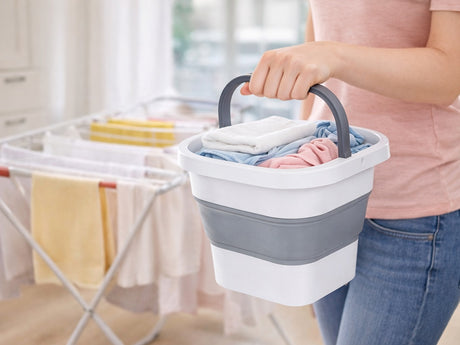 Hopfällbar hink 5 L silikon/plast med handtag blandade färger