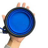 Hopfällbar hundskål i silikon 4 dl med karbinhake 13x5,5 cm