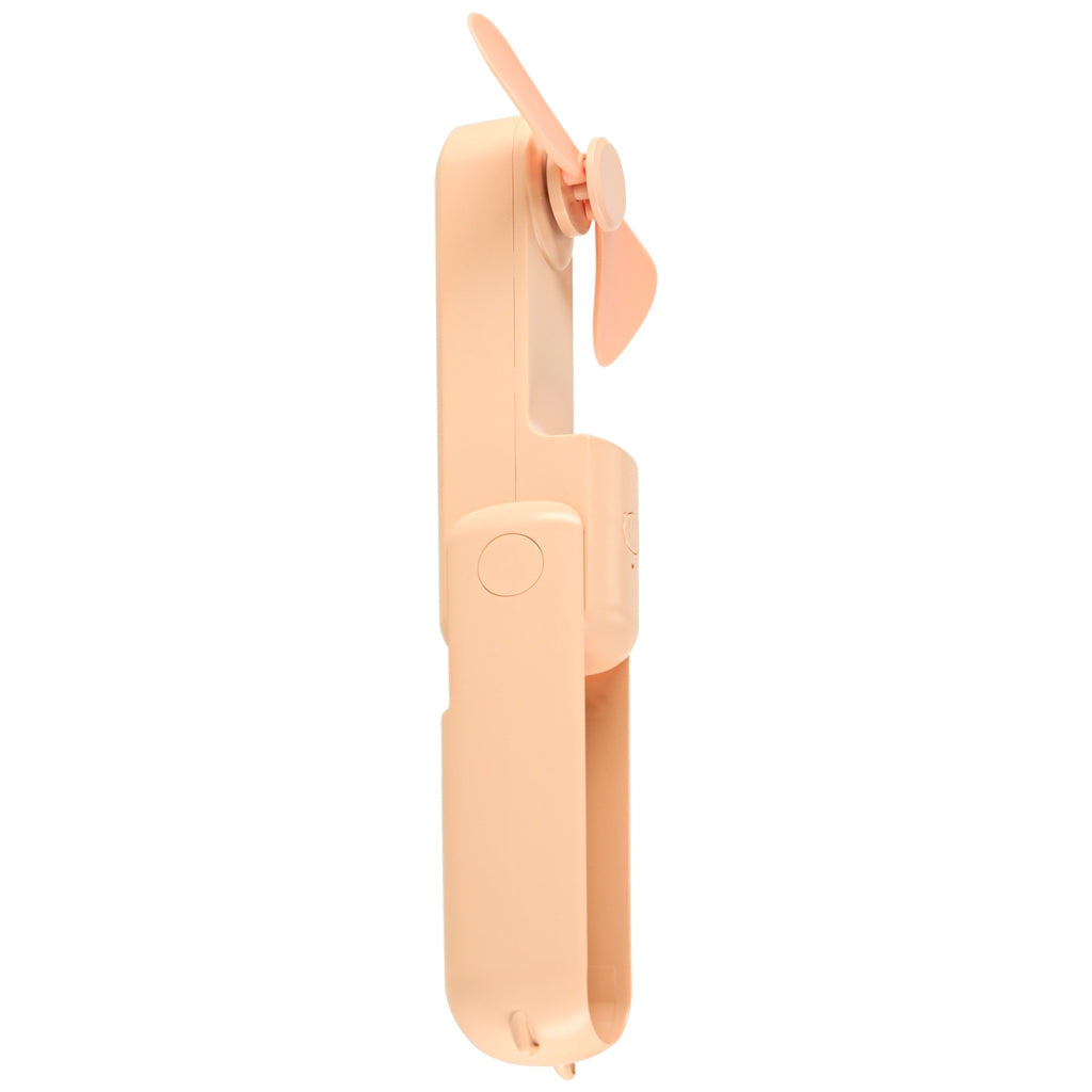 Hopfällbar mini handfläkt USB-C 3 hastigheter powerbank 1200 mAh rosa