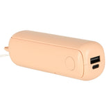 Hopfällbar mini handfläkt USB-C 3 hastigheter powerbank 1200 mAh rosa