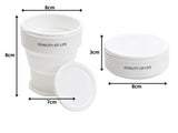 Hopfällbar silikonmugg med lock 200 ml vit