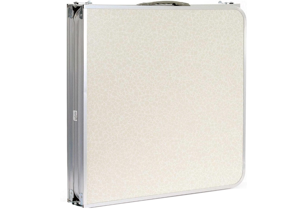 Hopfällbart campingbord 180x60 cm justerbar höjd creme