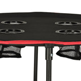 Hopfällbart campingbord 72 cm med dryckeshållare & transportväska