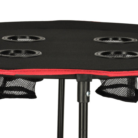 Hopfällbart campingbord 72 cm med dryckeshållare & transportväska