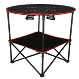 Hopfällbart campingbord 72 cm med dryckeshållare & transportväska