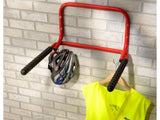 Hopfällbart cykelställ vägg för 2 cyklar 60 kg metall svart/röd