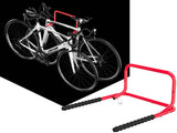 Hopfällbart cykelställ vägg för 2 cyklar 60 kg metall svart/röd
