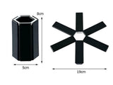Hopfällbart grytunderlägg 19 cm värmetåligt 220°C, svart
