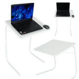 Hopfällbart laptopbord sidobord justerbar höjd/vinkel 52x40 cm vit