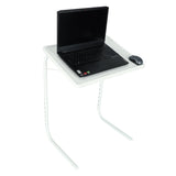 Hopfällbart laptopbord sidobord justerbar höjd/vinkel 52x40 cm vit