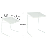 Hopfällbart laptopbord sidobord justerbar höjd/vinkel 52x40 cm vit