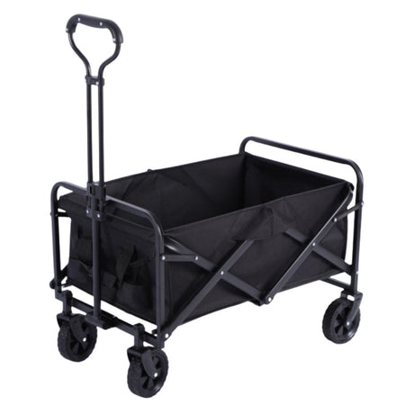 Hopfällbar transportvagn 120 L 80 kg 4 hjul för strand och trädgård