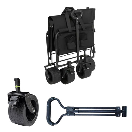 Hopfällbar transportvagn 120 L 80 kg 4 hjul för strand och trädgård