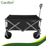 Hopfällbar transportvagn 150L 200kg off-road hjul broms svart