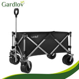 Hopfällbar transportvagn 150L 200kg off-road hjul broms svart