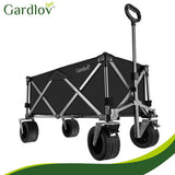 Hopfällbar transportvagn 150L 200kg off-road hjul broms svart