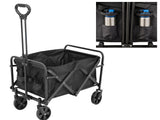Hopfällbar transportvagn 80L 60kg med stora hjul svart