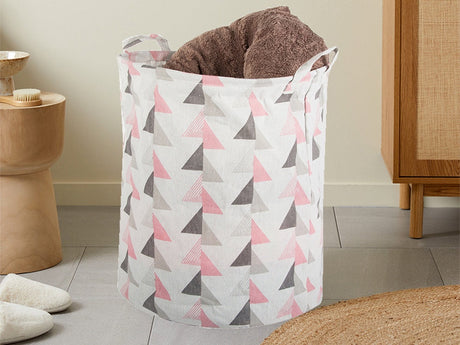 Hopfällbar tvättkorg 45 L rund Ø35x40 cm med bärhandtag