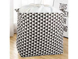 Hopfällbar tvättkorg 90 L rektangulär med lock och snörstängning 45x50x40 cm
