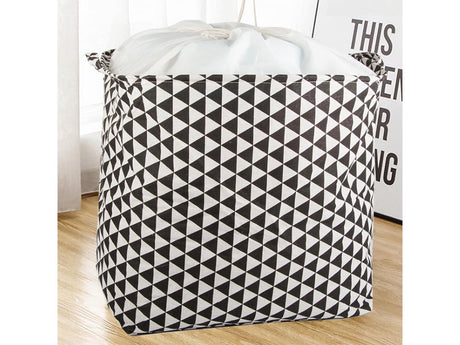 Hopfällbar tvättkorg 90 L rektangulär med lock och snörstängning 45x50x40 cm
