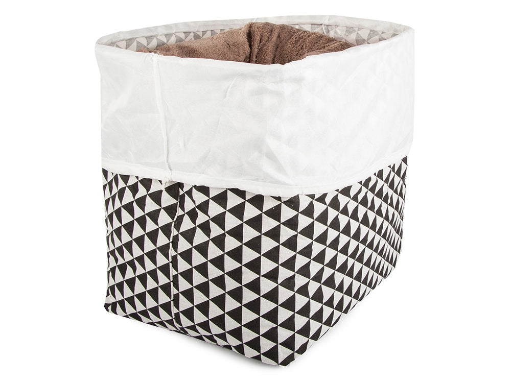Hopfällbar tvättkorg 90 L rektangulär med lock och snörstängning 45x50x40 cm