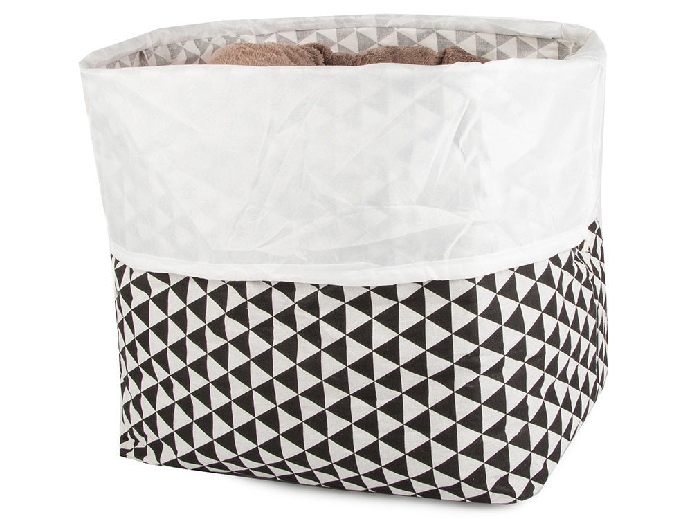 Hopfällbar tvättkorg 90 L rektangulär med lock och snörstängning 45x50x40 cm