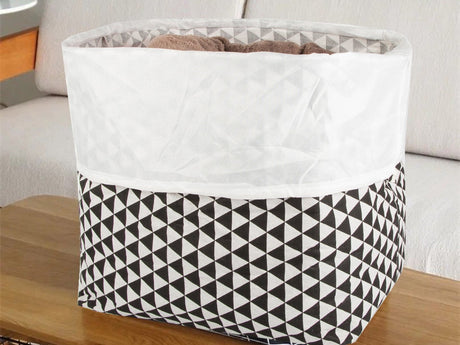 Hopfällbar tvättkorg 90 L rektangulär med lock och snörstängning 45x50x40 cm
