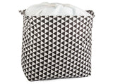 Hopfällbar tvättkorg 90 L rektangulär med lock och snörstängning 45x50x40 cm