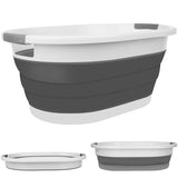 Hopfällbar tvättskål 25L med handtag, PP/TPE, höjd 6-24 cm