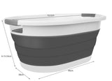Hopfällbar tvättskål 25L med handtag, PP/TPE, höjd 6-24 cm