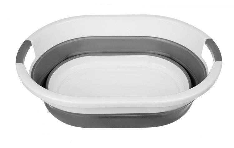 Hopfällbar tvättskål 25L med handtag, PP/TPE, höjd 6-24 cm