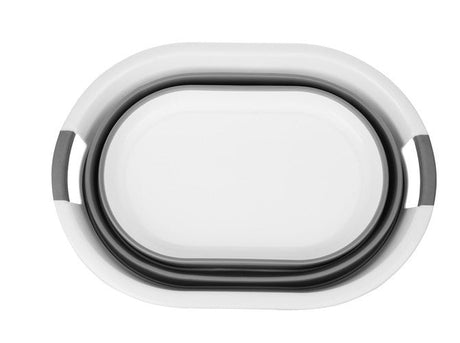 Hopfällbar tvättskål 25L med handtag, PP/TPE, höjd 6-24 cm