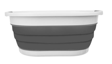 Hopfällbar tvättskål 25L med handtag, PP/TPE, höjd 6-24 cm
