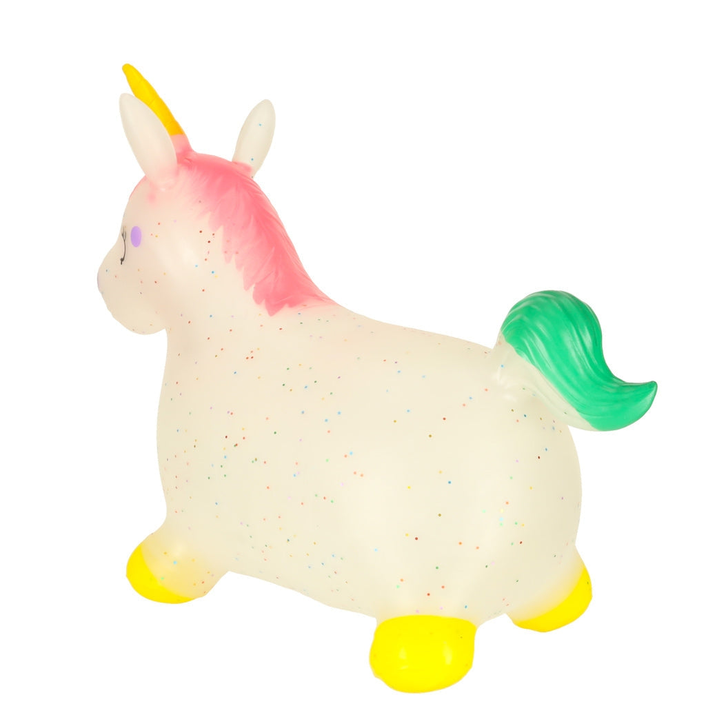Hoppande ponny gummihäst unicorn 60 cm med pump max 25 kg