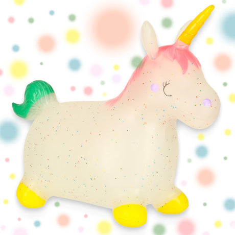 Hoppande ponny gummihäst unicorn 60 cm med pump max 25 kg