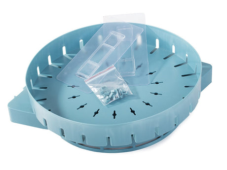 Hörnhylla väggmonterad plast med hängare 26 cm blå/gul mix