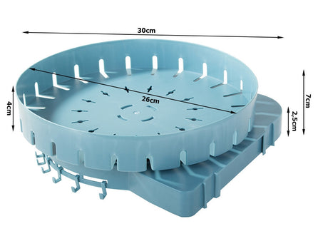 Hörnhylla väggmonterad plast med hängare 26 cm blå/gul mix