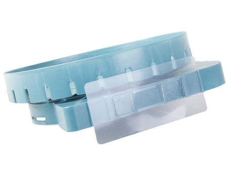 Hörnhylla väggmonterad plast med hängare 26 cm blå/gul mix