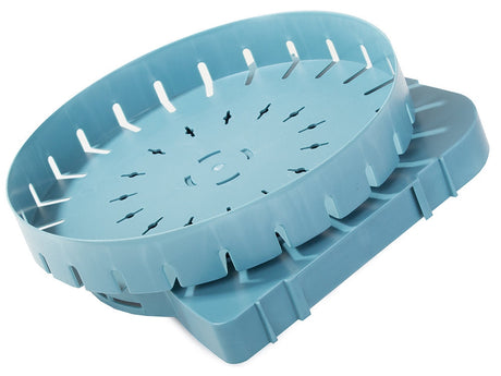 Hörnhylla väggmonterad plast med hängare 26 cm blå/gul mix